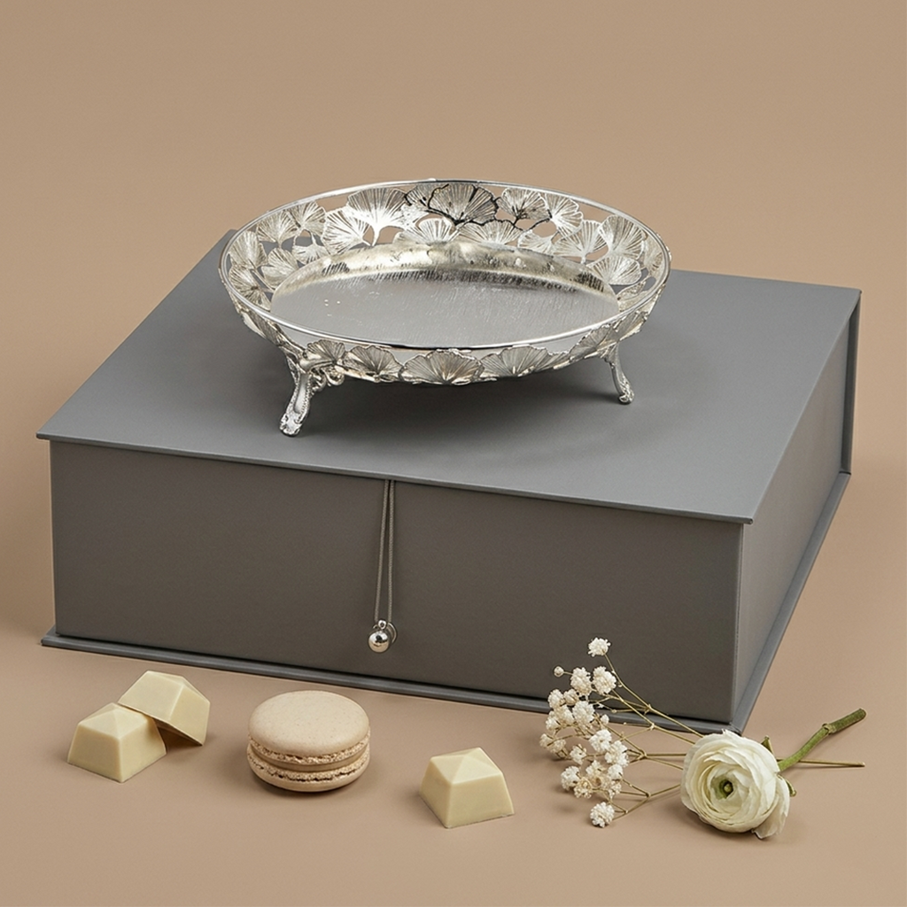 Silver-Plated Floral Footed Platter