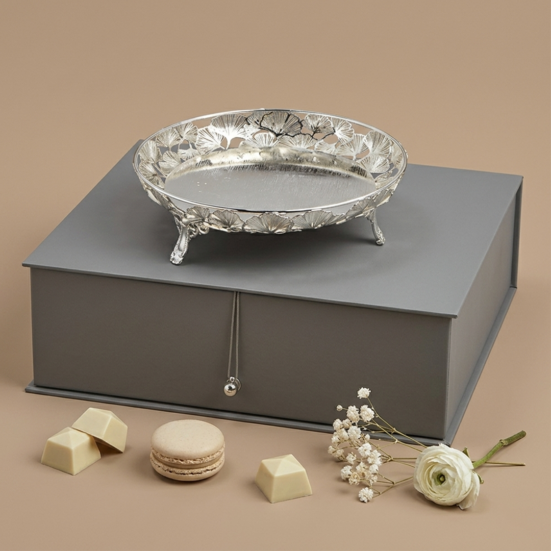 Silver-Plated Floral Footed Platter