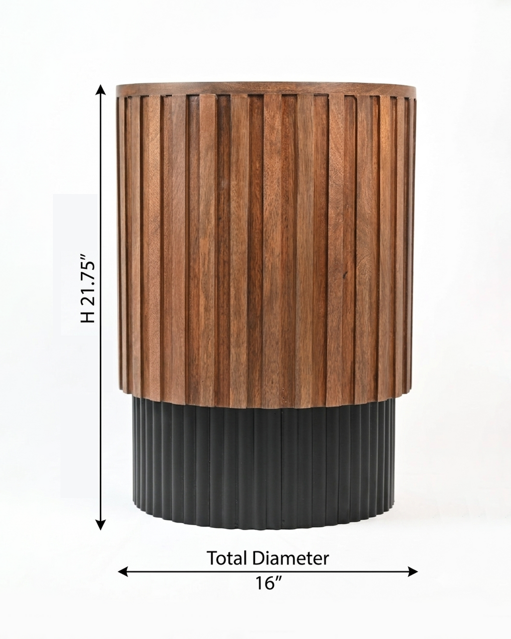 Noir Fluted Round Side Table
