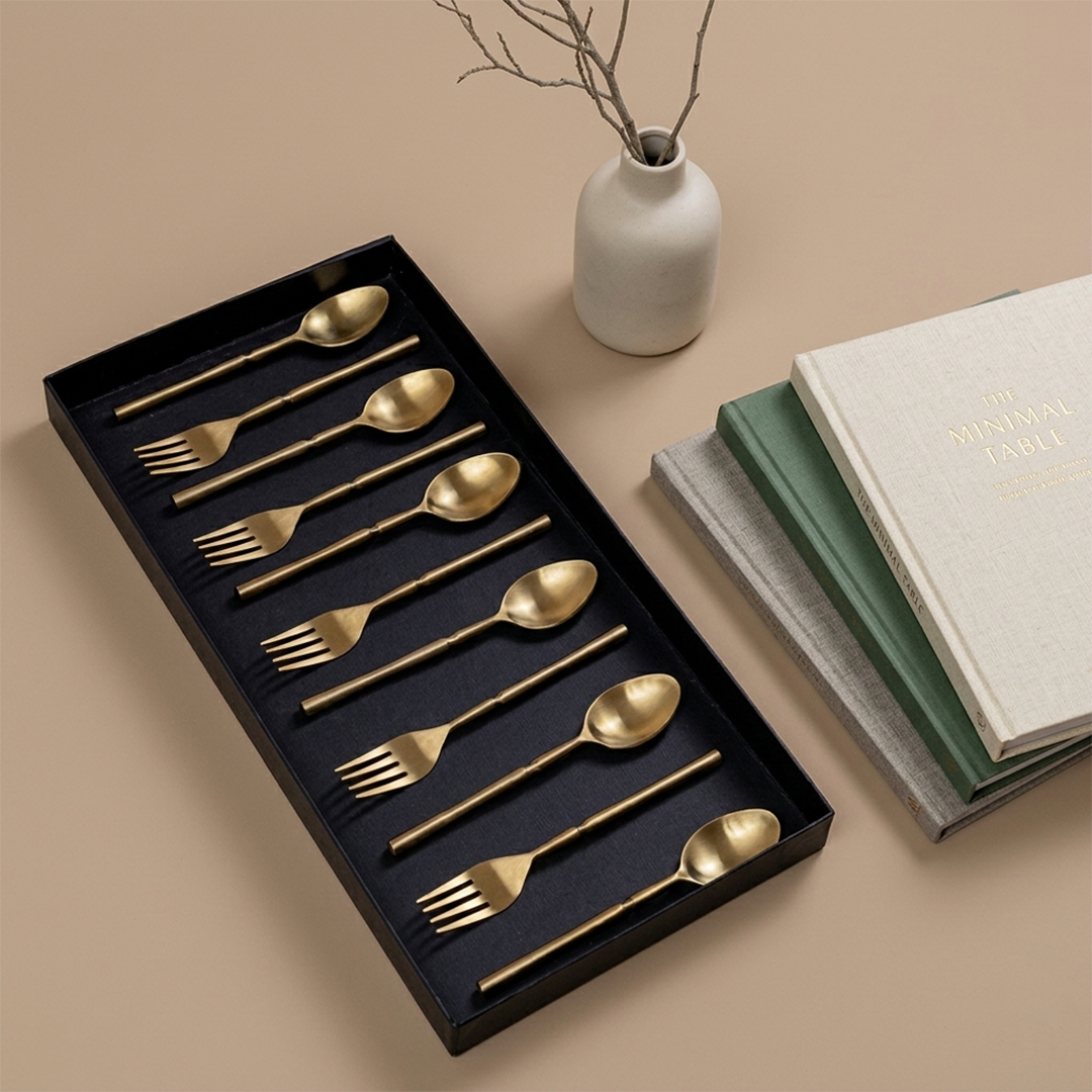 Celeste Matte Gold Cutlery Set