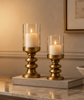 Gilded Candle Holder — Set of 2