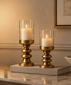 Gilded Candle Holder — Set of 2