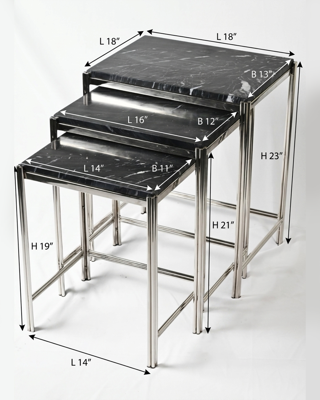 Monarch Marble Nesting Tables – Set of 3