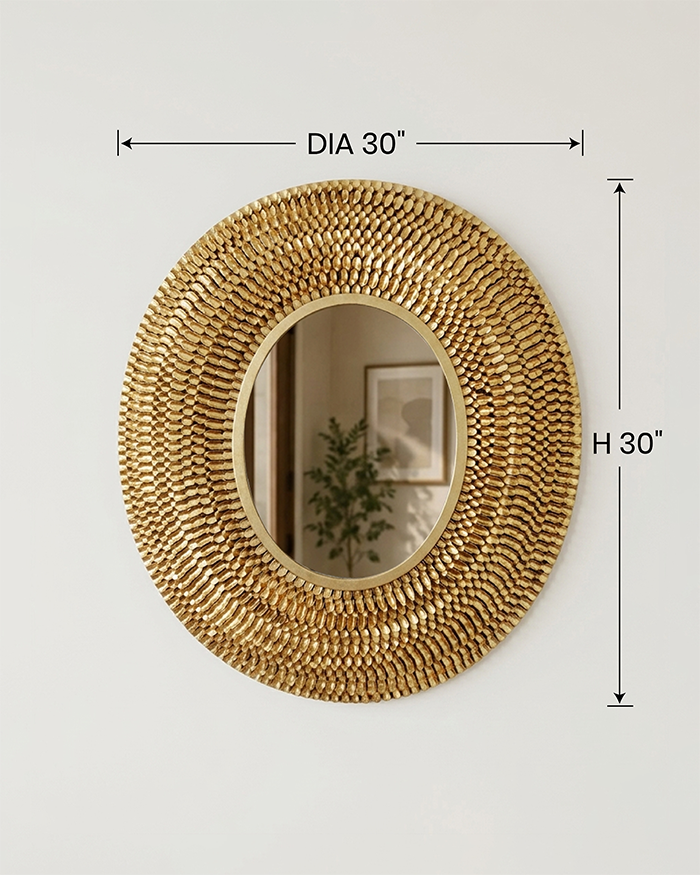 Antique Black Textured Wall Mirror