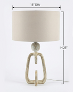 Sculptural Cream & Gold Table Lamp