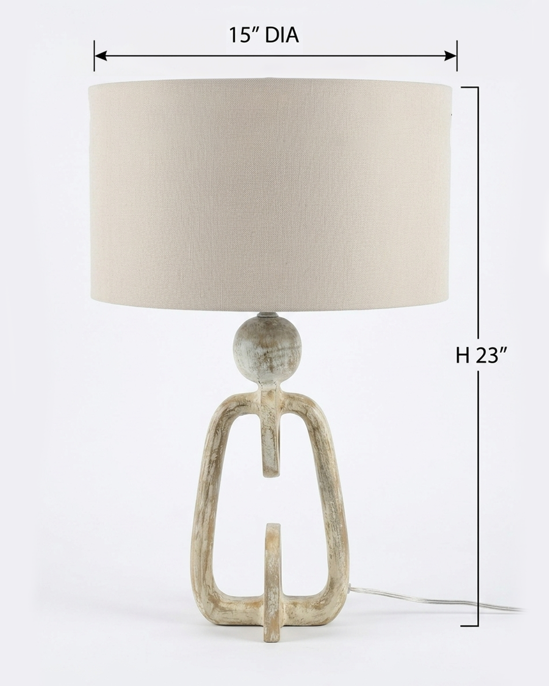 Sculptural Cream & Gold Table Lamp