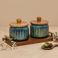 Verdant Glaze Ceramic Jar Set