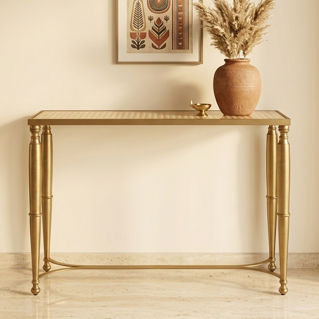 Aurelia Rattan Console Table