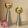 Noir Lotus Candle Holders – Set of 2