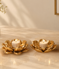 Lotus T-Light Holders — Set of 2