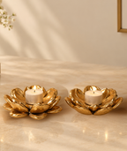 Lotus T-Light Holders — Set of 2
