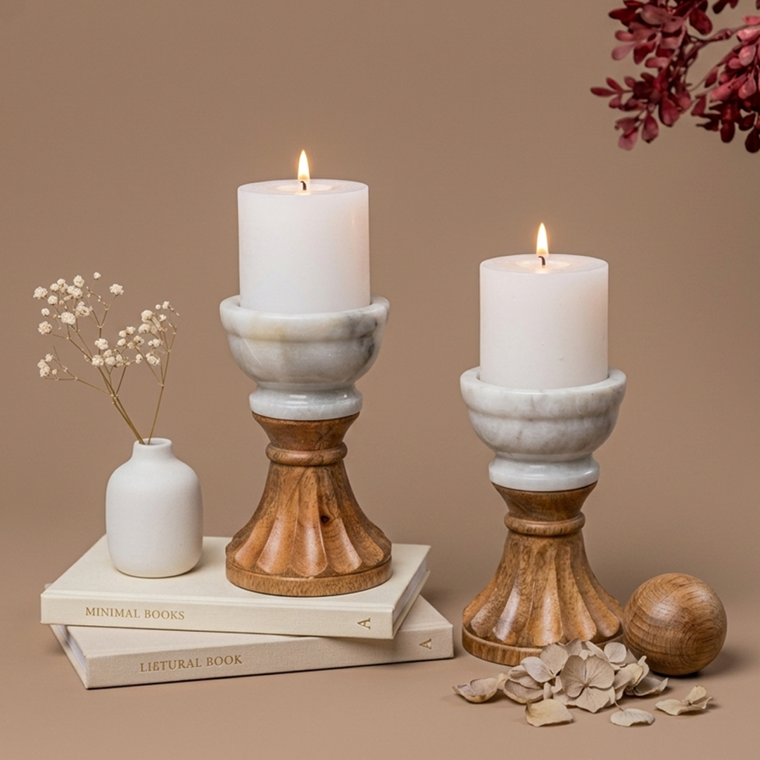 Serene Pedestal Candle Holder Single