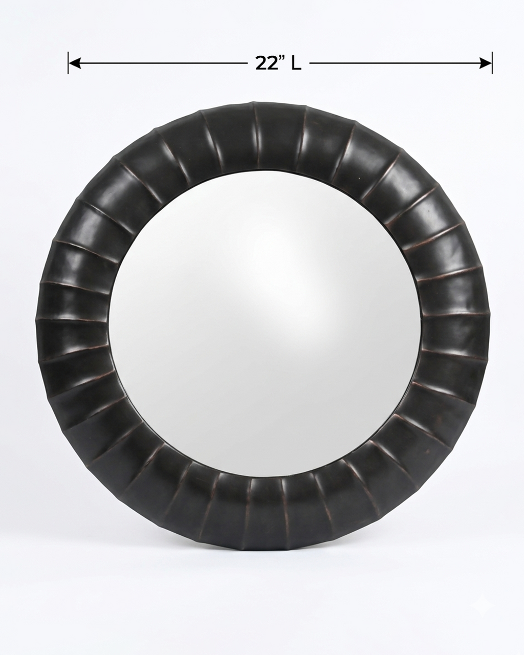 Obsidian Ribbed Wall Mirror