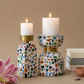 Terrazzo Harmony Candle Holders – Set of 2