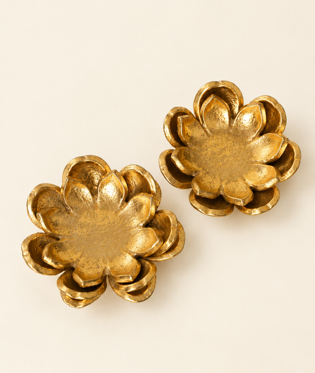 Lotus T-Light Holders — Set of 2