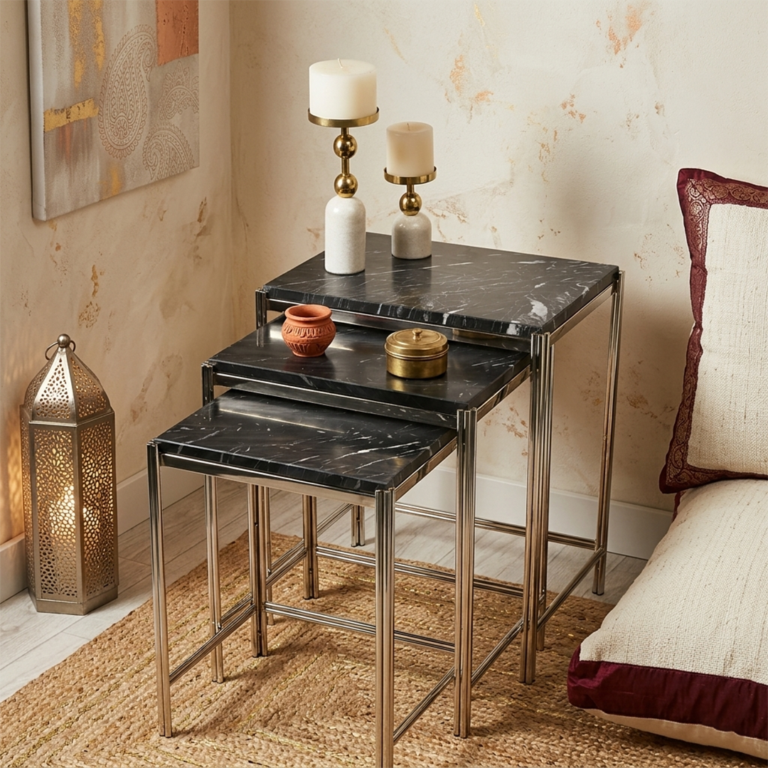 Monarch Marble Nesting Tables – Set of 3