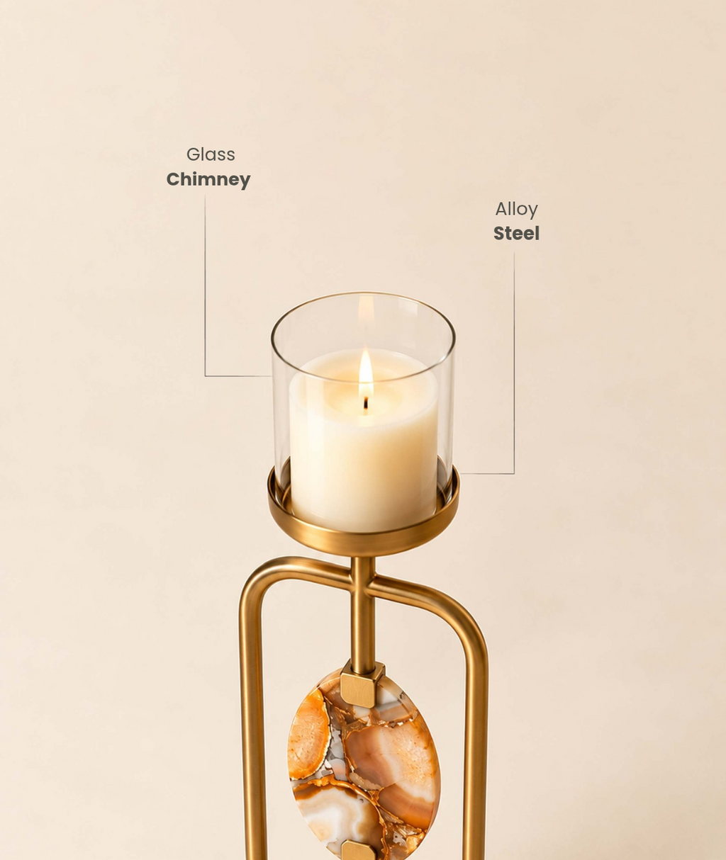 Agate Candle Stand — Set of 2