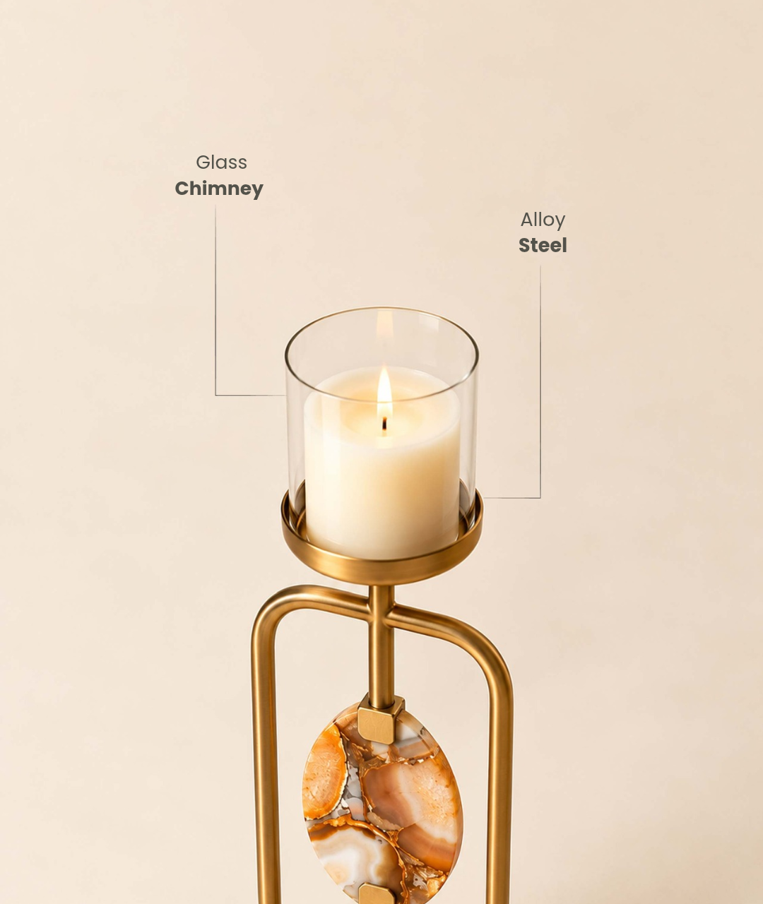 Agate Candle Stand — Set of 2