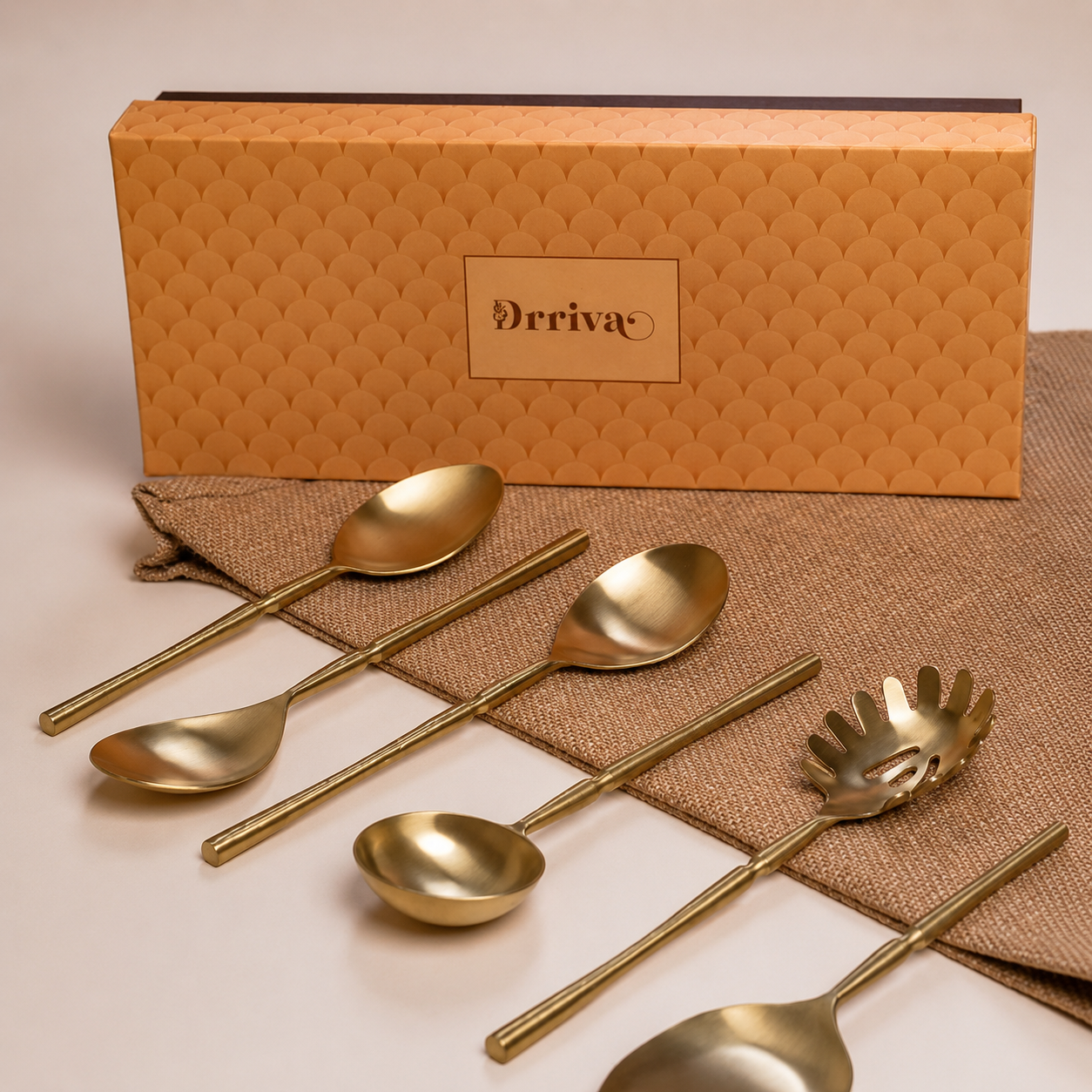 Celeste Matte Gold Server Set