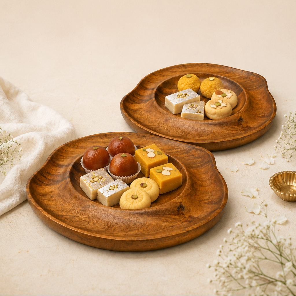 SCULPTED WOODEN PLATTER