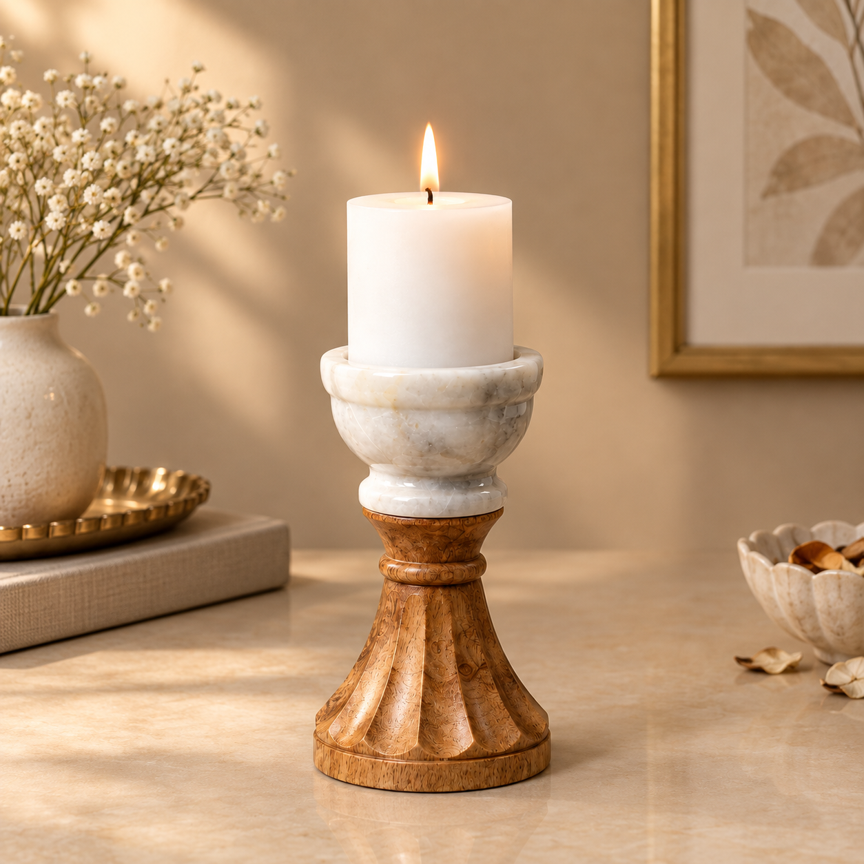 Serene Pedestal Candle Holder