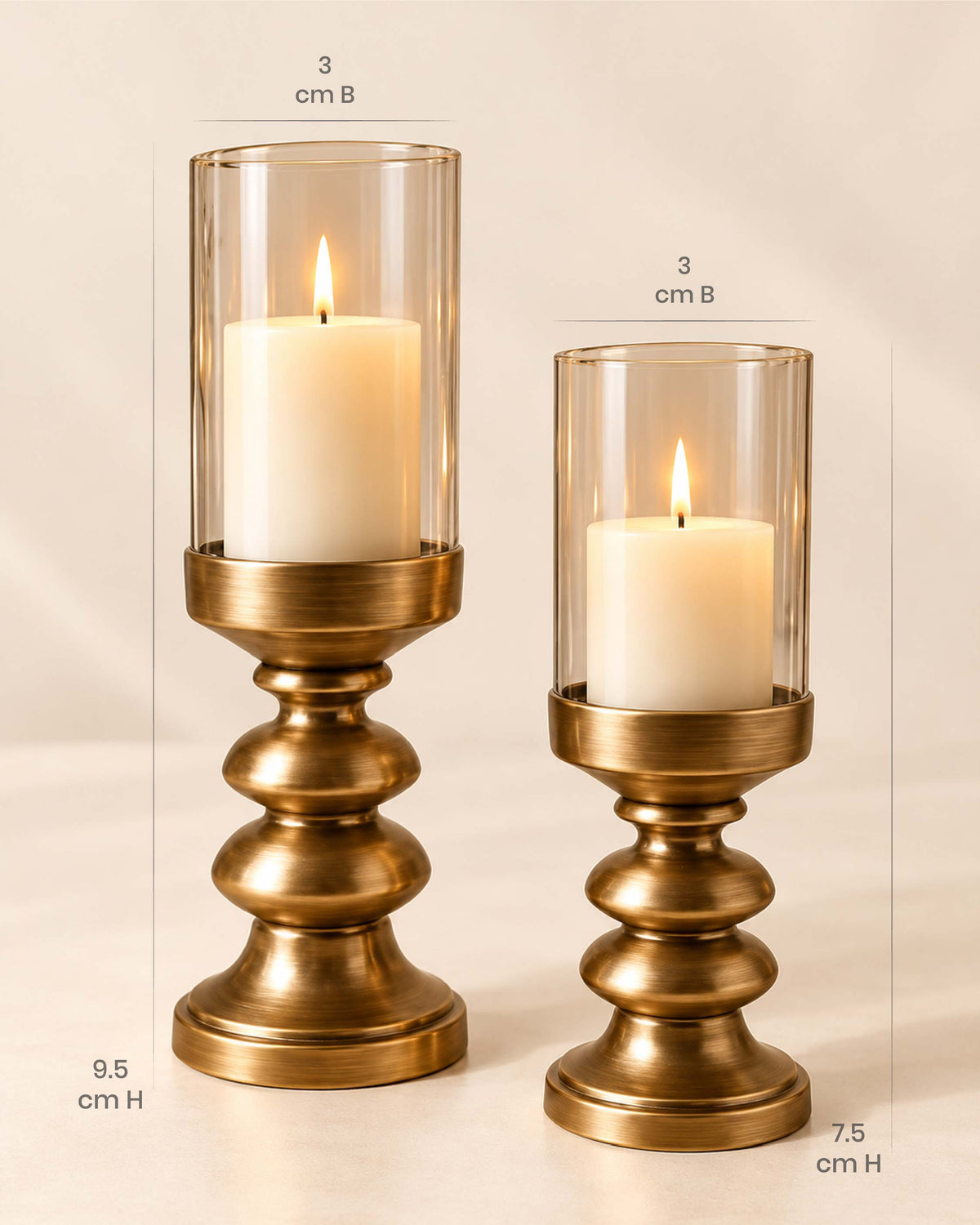 Gilded Candle Holder — Set of 2