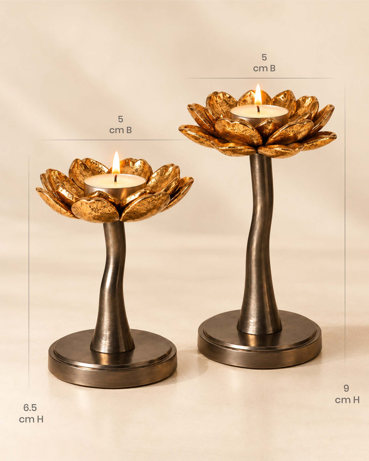 Lotus Candle Stand — Set of 2