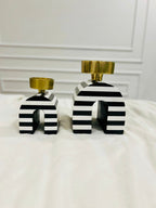 Monochrome Candle Stand – Set of 2