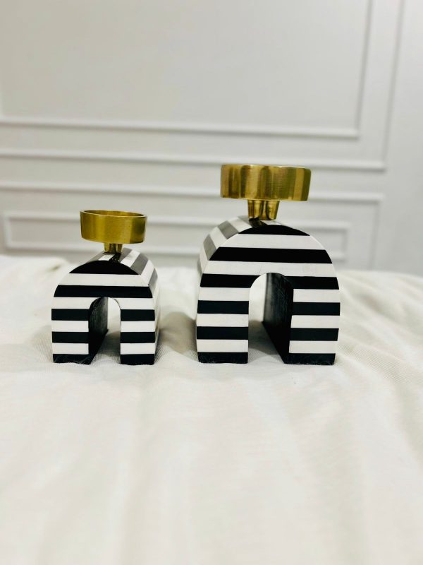 Monochrome Candle Stand – Set of 2