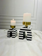 Monochrome Candle Stand – Set of 2