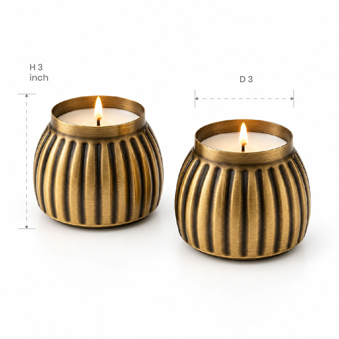 Kumbha' Brass Fluted Votive Candles