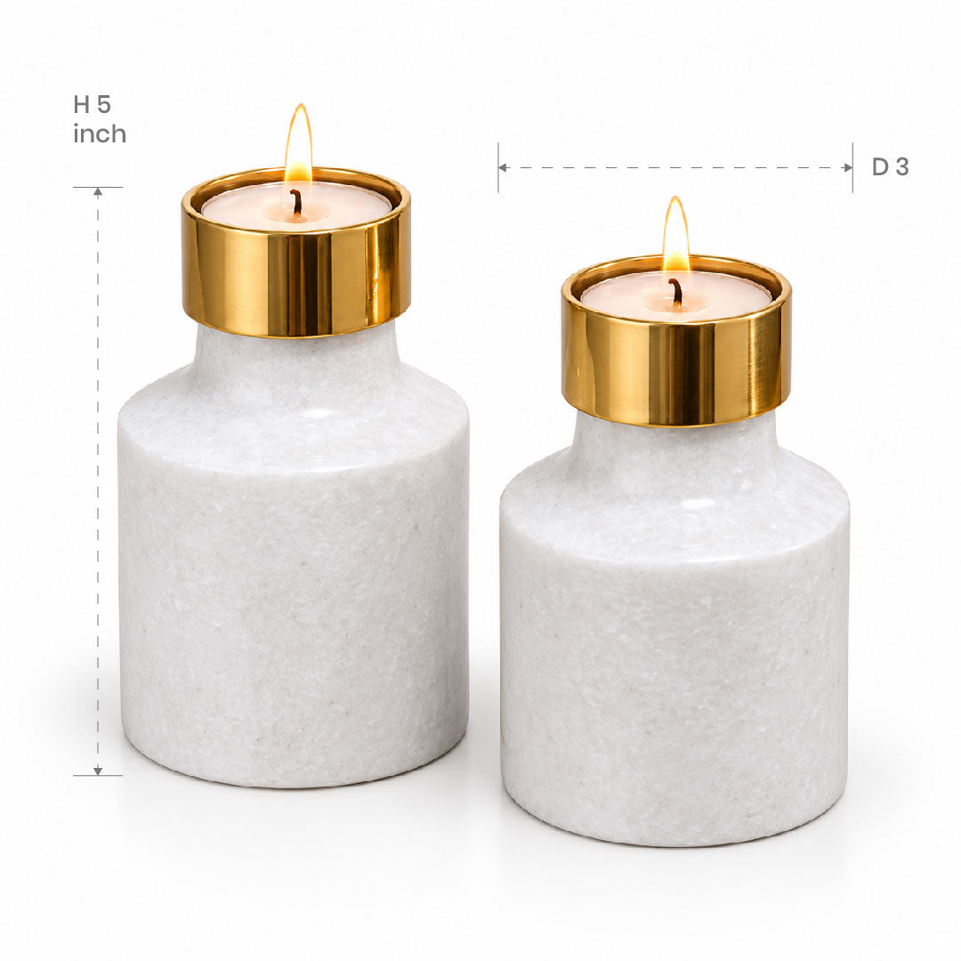 Sierra Marble Tealight Duo Set of 2