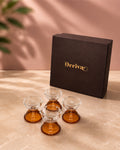 Amber Glass Panchmukhi Diya Set of 4