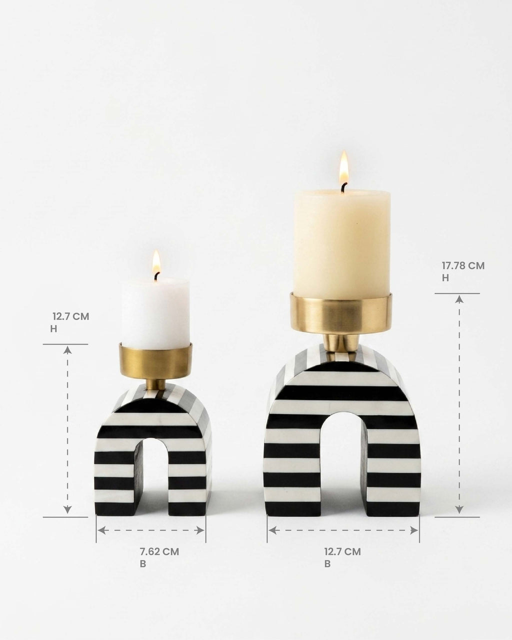Monochrome Candle Stand – Set of 2