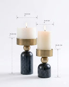 Marble Luxe Candle Stand – Set of 2