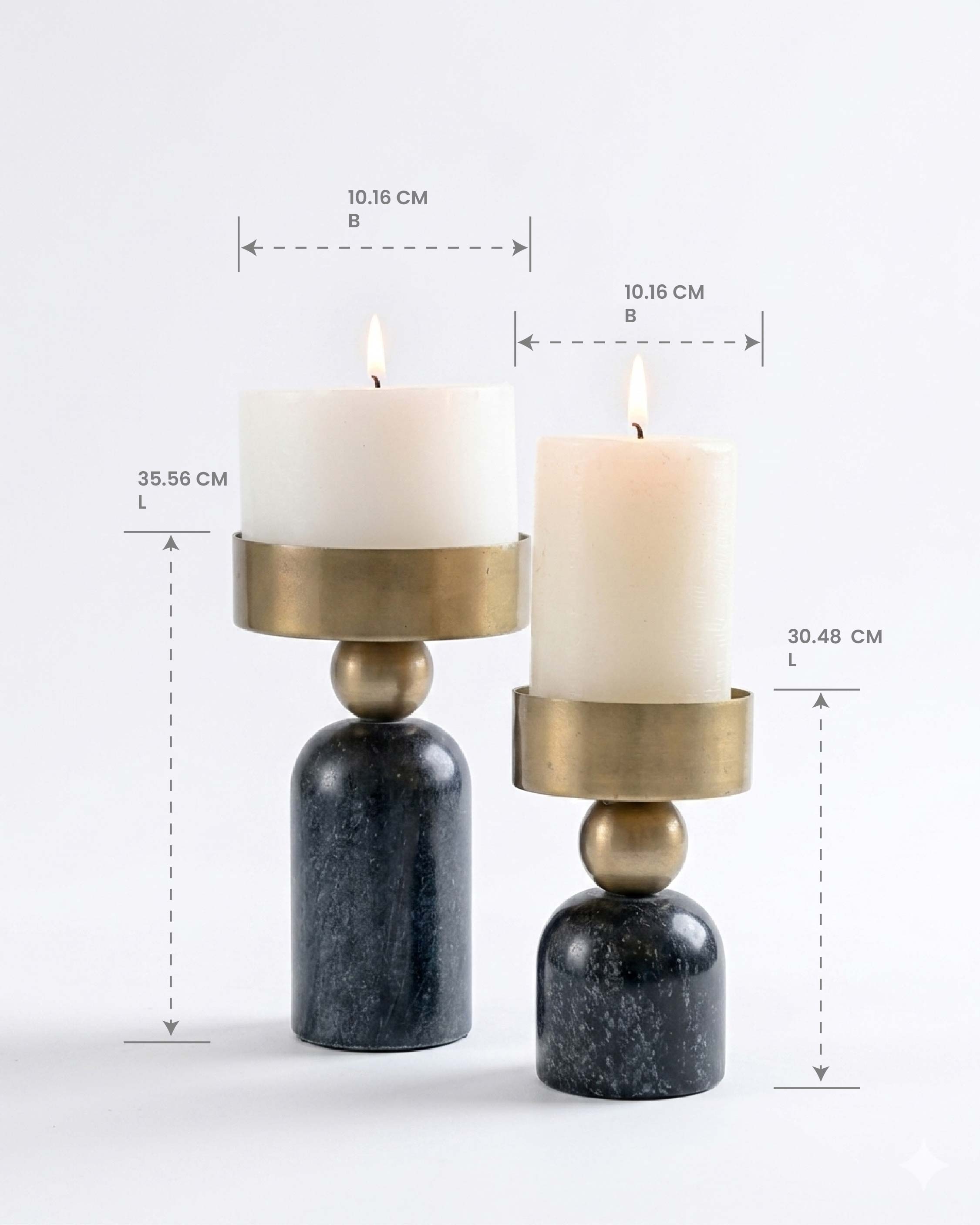 Marble Luxe Candle Stand – Set of 2