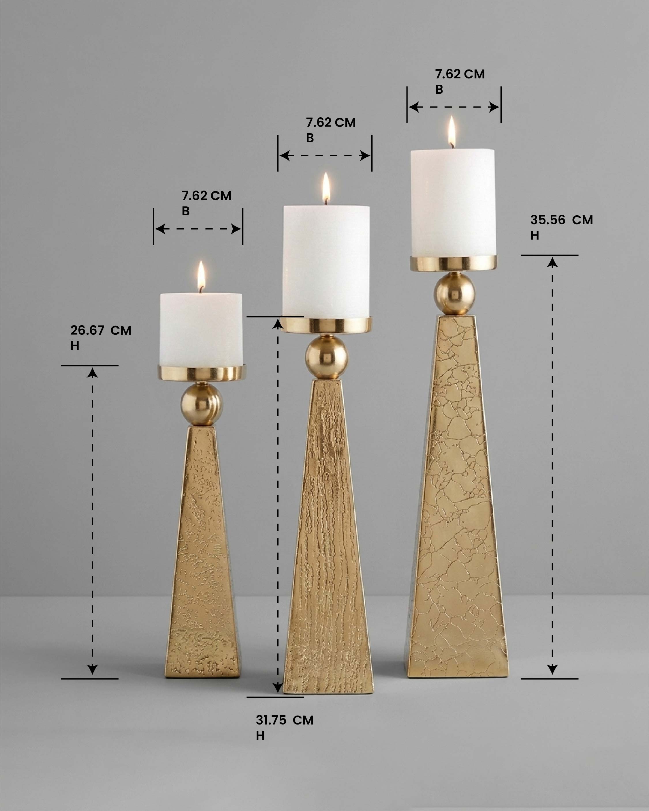 Luminous Candle Stand – Set of 3