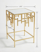 Geometric Gold Leaf Side Table