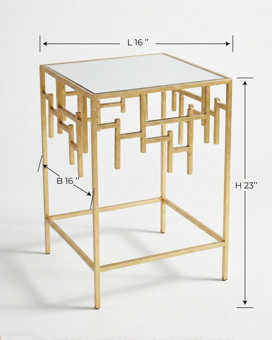 Geometric Gold Leaf Side Table
