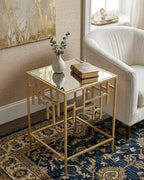 Geometric Gold Leaf Side Table